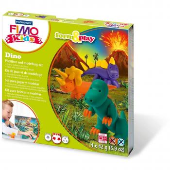 FIMO® Kids 8034 Arcilla de Modelado para Cocción en el Horno - Set Formar y Jugar Dinosaurio