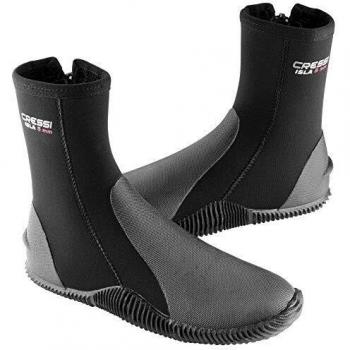 Cressi Isla Botas de Buceo con Suela y Cremallera, 5mm, Unisex Adulto, Negro