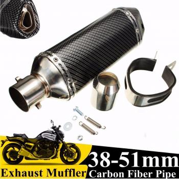 Audew Escape Silenciador Silencioso de Moto 38-51MM de Acero Inoxidable para la Moto