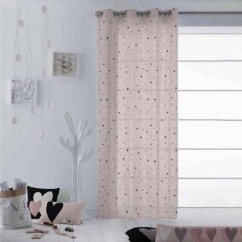 Cortina con Ojal Infantil 100% Algodón Corazones Cool Kids 140 x 260 cm Fabricado en España