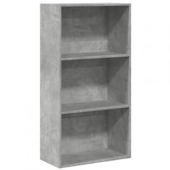 Estantería de madera de ingeniería gris hormigón 60x30x114 cm
