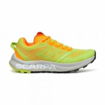 Zapatillas Scarpa Spin Planet Mujer 40.5 Verde Claro Naranja Flúor