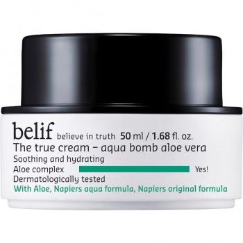belif - The True Cream Aqua Bomb Aloe Vera - Crema hidratante intensiva de ligera textura gel con aloe vera para refrescar y calmar la piel, incluso la sensible, 50 ml unisex