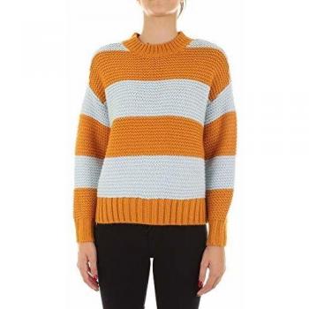 PIECES 17099425 suéter Mujer Naranja/Celeste L