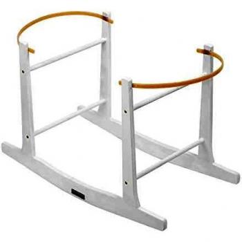 Soporte mecedora para moisés de madera blanca 60x30/33.5x70/83.5cm