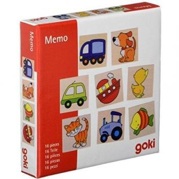 Juego de Memoria Mi Primer Memo de Madera, 16 Piezas, para Niños a Partir de 2 Años