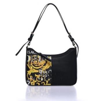 Versace Jeans Couture Women's Black Logo Shoulder Bag - One Size Synthetic Leather
