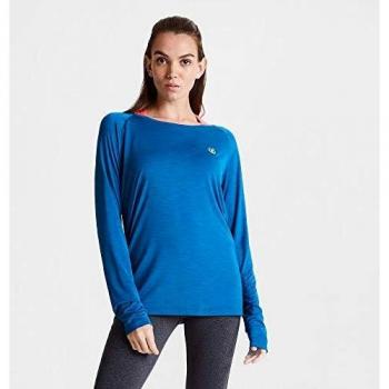Dare2B Praxis-Top De Manga Larga, Tejido Ligero Y De Secado Rápido T-Shirts/Polos/Vests, Mujer, Petrol Blue, 18