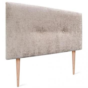 Cabecero Tapizado de Lana Natural Beige con Botones y Patas 95x105cm para Cama de 90 cm - Winter Luxury
