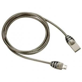 Canyon CNS-USBM5DG Cable USB a Micro-USB 1m USB 2.0 Macho a Macho Negro/Gris Metalizado
