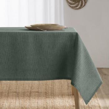 Mantel Antimanchas Resinado Liso Algodón Combinado Elba Esmeralda 140x200 cm