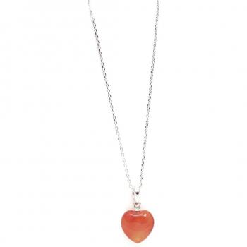 Collar Luxenter Yedia Plata De Ley 925 - Joyería de Plata con Ágata Roja - Diseño Elegante