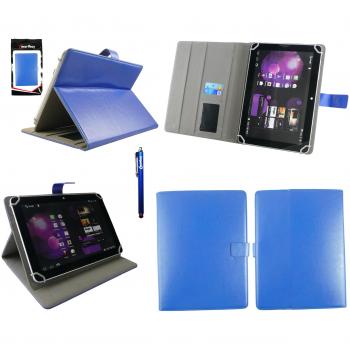Emartbuy® Azul Stylus + Rango Cobertura Universal Caja La Carpeta Azul Multiángulo Ejecutivo Folio Case Carcasa Funda Con Ranuras Tarjeta Acuada Para Hp Elitepad 900 10.1 Inch Tablet