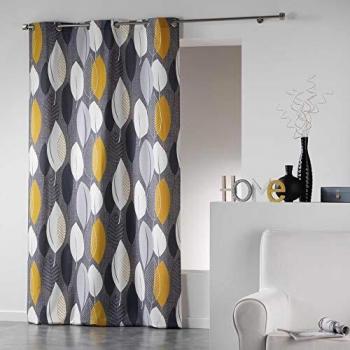 Cortinas y Persianas de Algodón LEAFY Amarillas 140 x 240 cm