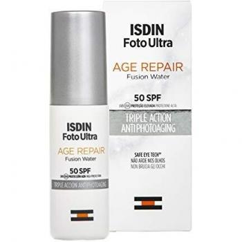 Isdin FotoUltra Age Repair Water SPF 50 - Protección solar facial, 50 ml, fórmula hidratante, antioxidante y anti-envejecimiento