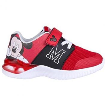 Zapatillas Deportivas LED Mickey Mouse para Niños, Licencia Oficial Disney, Color Rojo, Talla 29 EU