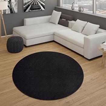 Alfombra Moderno Motivo Monocolor Negro Gris 280x380 cm, Pelo Corto, Ideal para Salón y Dormitorio