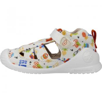 Sandalia lona estampado niño BIOMECANICS 232189 crudo