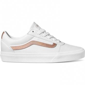 Zapatillas Vans Ward Mujer Blanco - Diseño Clásico de Skate con Detalles en Rosa Dorado