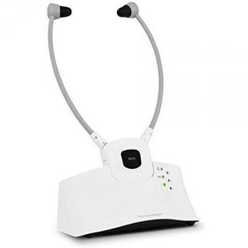 TechniSat StereoMan ISI 2 - Auriculares inalámbricos para televisor y Dispositivos de música con Base de Carga 15x25x9 Blanco