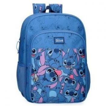 Mochila Escolar Disney Happy Stitch 40 cm - Adaptador a Carro