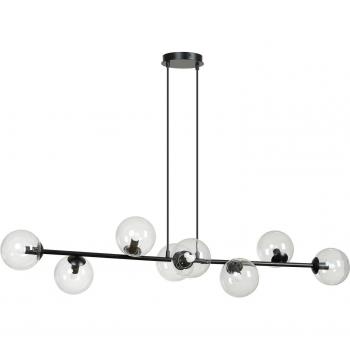 Lámpara colgante EMIBIG LIGHTING Glassy, 8 luces, negra, transparente, cristal, E14