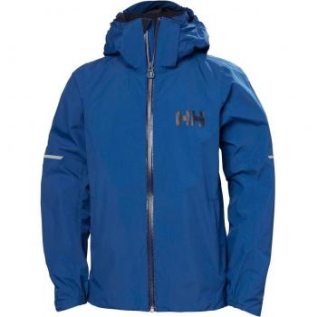 Helly Hansen Kids' Jr Loen Waterproof Rain Jacket Blue