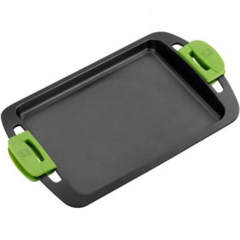 Plancha de Asar Lisa Bra Prior A401740, 40cm, Aluminio Fundido Negro, Espesor 5.5mm, Antiadherente Teflón, Asas de Silicona, Apta para Inducción