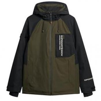 Chaqueta de esquí Freestyle Core Superdry para hombre XL, verde, deportiva, sostenible, poliéster reciclado