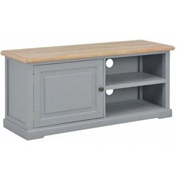Mueble TV gris 90x30x40 cm en madera