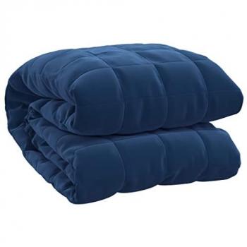 Manta con peso tela azul 120x180 cm 9 kg, manta de edredón, manta calmante, ropa de cama