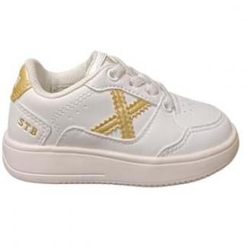 Zapatillas Deportivas Munich Legit Kid 02, Color Blanco y Dorado, Talla 37 EU