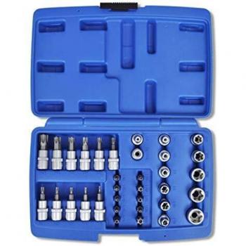 vidaXL Juego de Puntas y Llaves de Vaso 53 Piezas con Estuches Herramientas