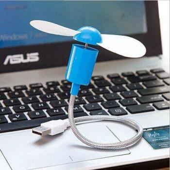 Ventilador Mini Portátil USB de Cuello de Cisne, 4 Colores, Ideal para Escritorio, PC y Laptop