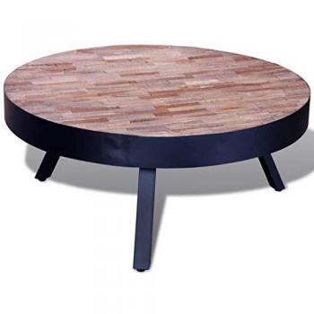 vidaXL Coffee Table Round Reclaimed Teak Wood