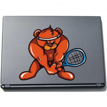 pinkelephant Indigos UG sport038-210 - Pegatina para Ordenador portátil, diseño Aggressive Bear Plays Tennis, 210 x 251 mm