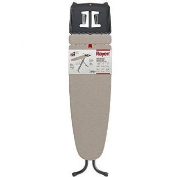 Rayen | Tabla de planchar | Gama Premium | Funda con muletón | Tabla de planchas con bandeja para la ropa | Plancha-mangas integrado | Dimensiones: 120,5 x 41 cm