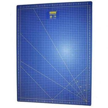 Base de corte profesional Azul 60x45 auto cicatrizante por una lado en centímetros y por el otro en pulgadas