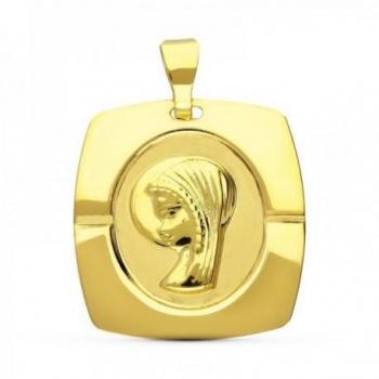 Medalla de Virgen Niña en oro 18k para Primera Comunión