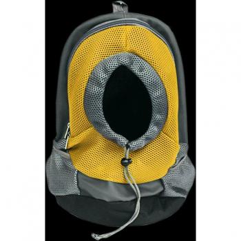 Mochila Portadora de Mascotas con Abertura Retráctil 42x29x17CM - Amarillo