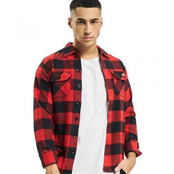 Dickies New Sacramento Long Sleeve Casual Shirt for Men, Red, Size XS