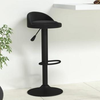 Taburete de cocina de terciopelo negro vidaXL, diseño moderno, tapizado en terciopelo suave, estructura robusta, altura ajustable, base antideslizante