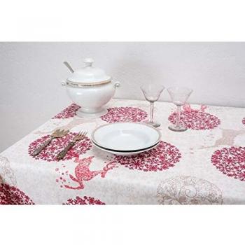 Boheme Snowflake Mantel Navidad ALGODÓN /50% POLIÉSTER, Rojo 140 x 350