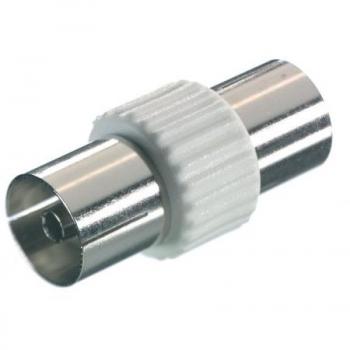 Vivanco Coax Double Adapter Coaxial Plata - Adaptador para cable