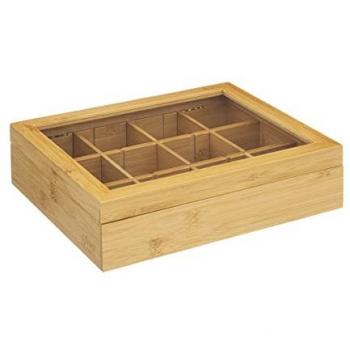 Organizador de Té de Bambú con 12 Compartimentos - Elegante y Funcional