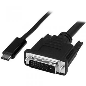 Adaptador de cable de vídeo USB Tipo C a DVI-D 1,8 m Negro
