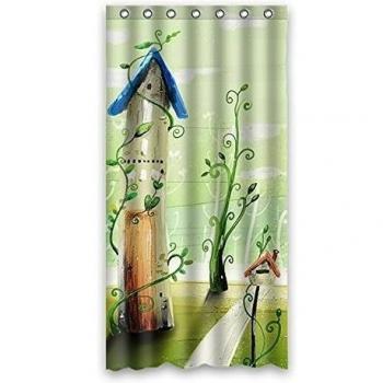 Lovely Plantas y (Tamaño pequeño), diseño de torre personalizados en verde, impermeable y mildewproof tela de poliéster Baño Cortina De Ducha 36 x72 (90 cm x 183 cm), poliéster, A, 36 x 72