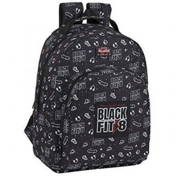 BlackFit8 Mochila, Unisex niños, Negro, Mediana
