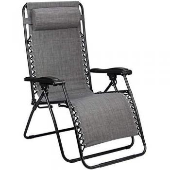 Abbey Camp® Gray Camping Lounge Chair IV 90 x 65 x 112 cm