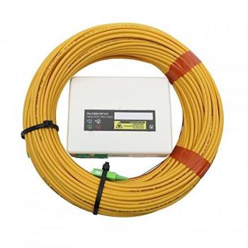 Repartidor PAU Fibra Óptica 2 Salidas SC/APC + Cable de 2 Fibras Preconectorizado en 2 Extremos de 25m DCA LSZH - Televes